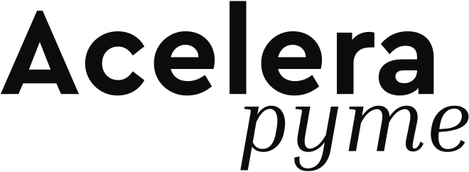 Logo de Acelera Pyme, una iniciativa del Gobierno de España para apoyar la digitalización de las pequeñas y medianas empresas.